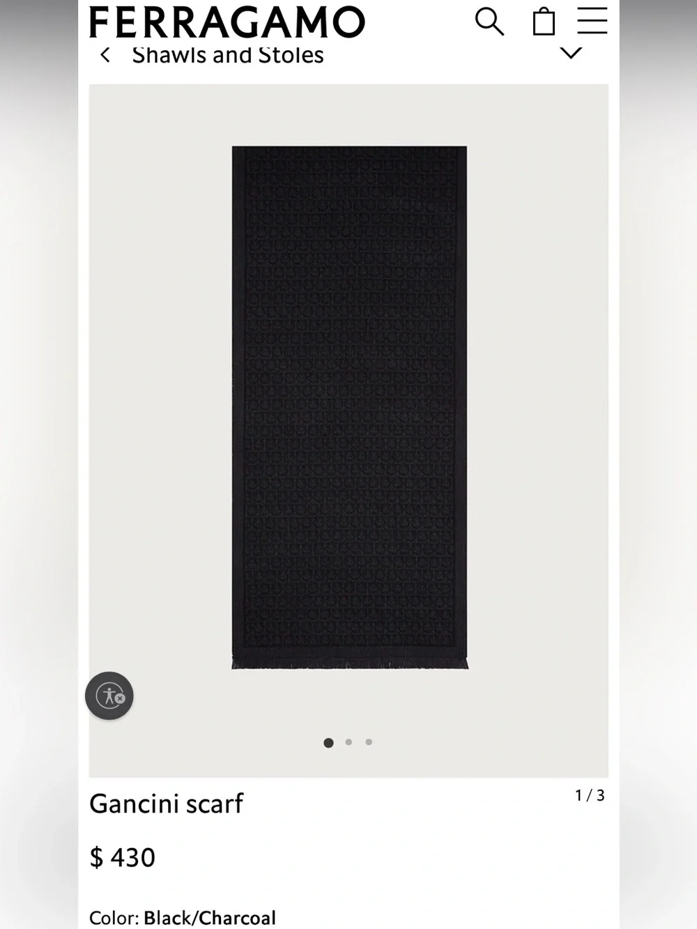 Salvatore Ferragamo Gancini scarf